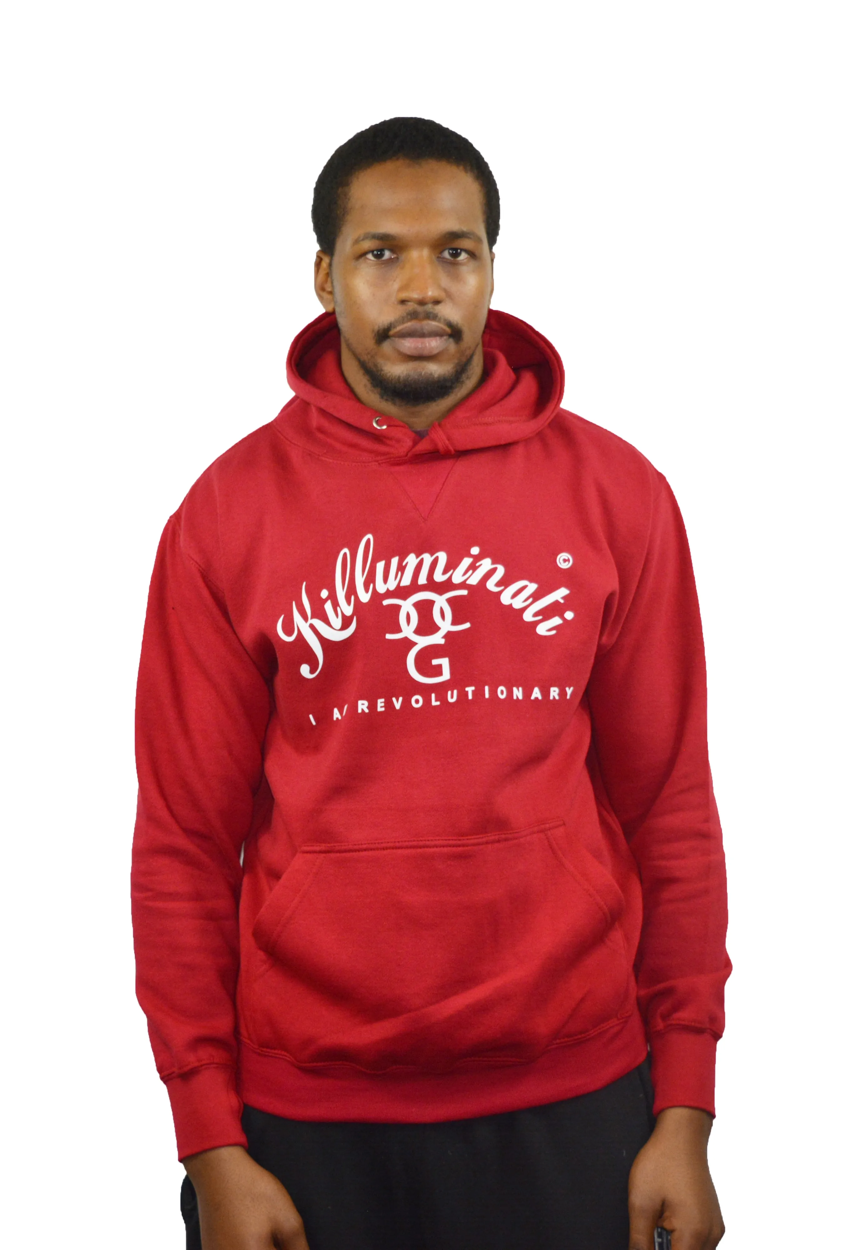 Men Red / White Killuminati Pullover Hooded Top