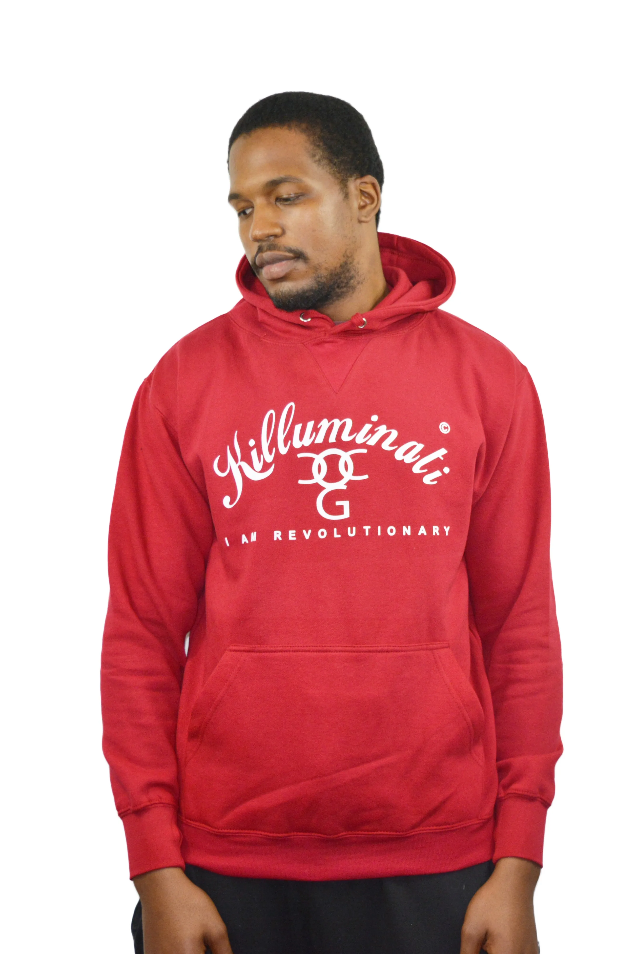 Men Red / White Killuminati Pullover Hooded Top