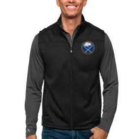 Men's Buffalo Sabres Antigua Black Links Full-Zip Golf Vest