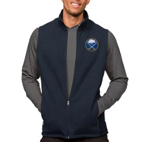 Men's Buffalo Sabres Antigua Heather Navy Course Full-Zip Vest