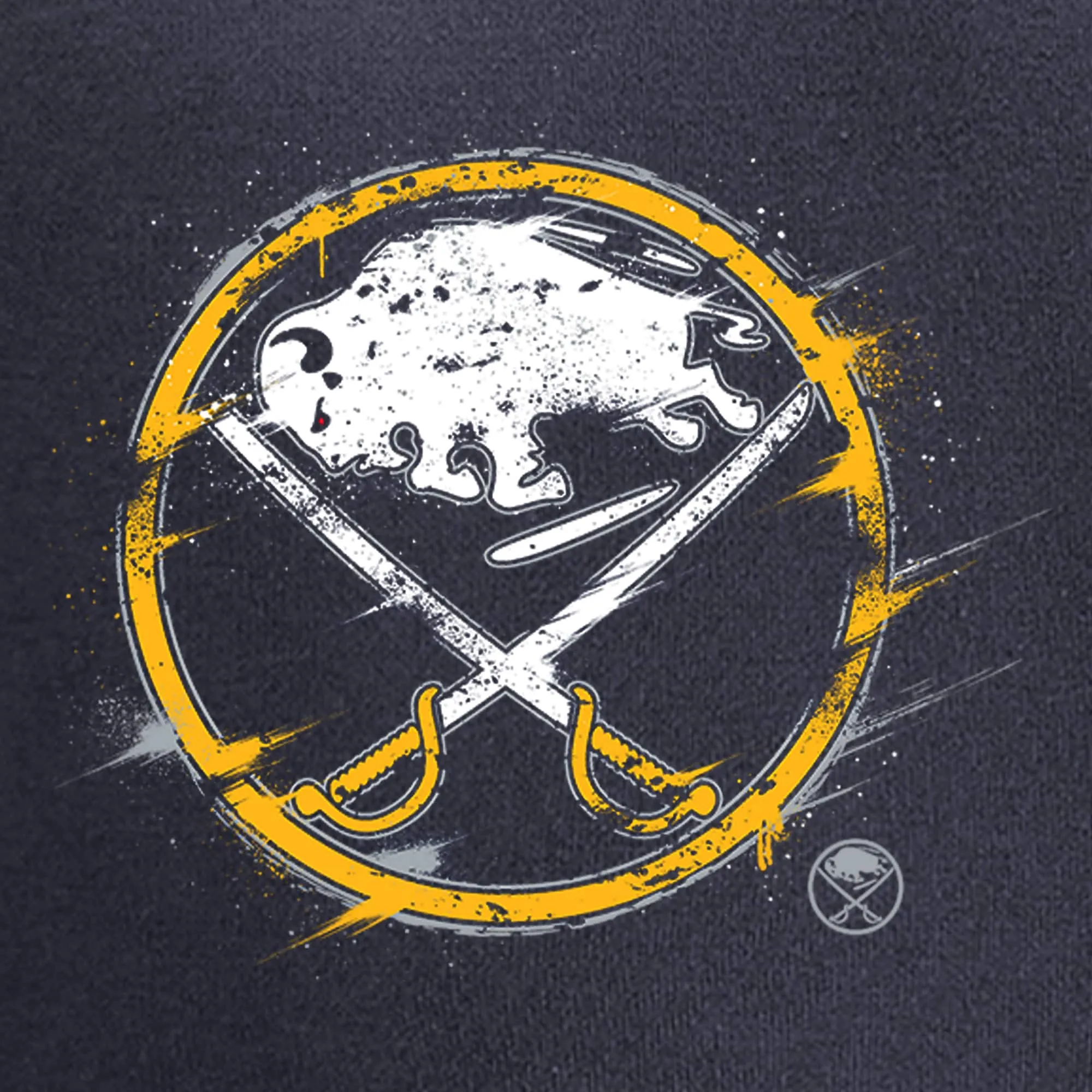 Men's Buffalo Sabres Navy Splatter Logo Pullover Hoodie