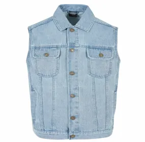 men's vest URBAN CLASSICS - Denim - TB514 - lighter washed  -  Metal-shop