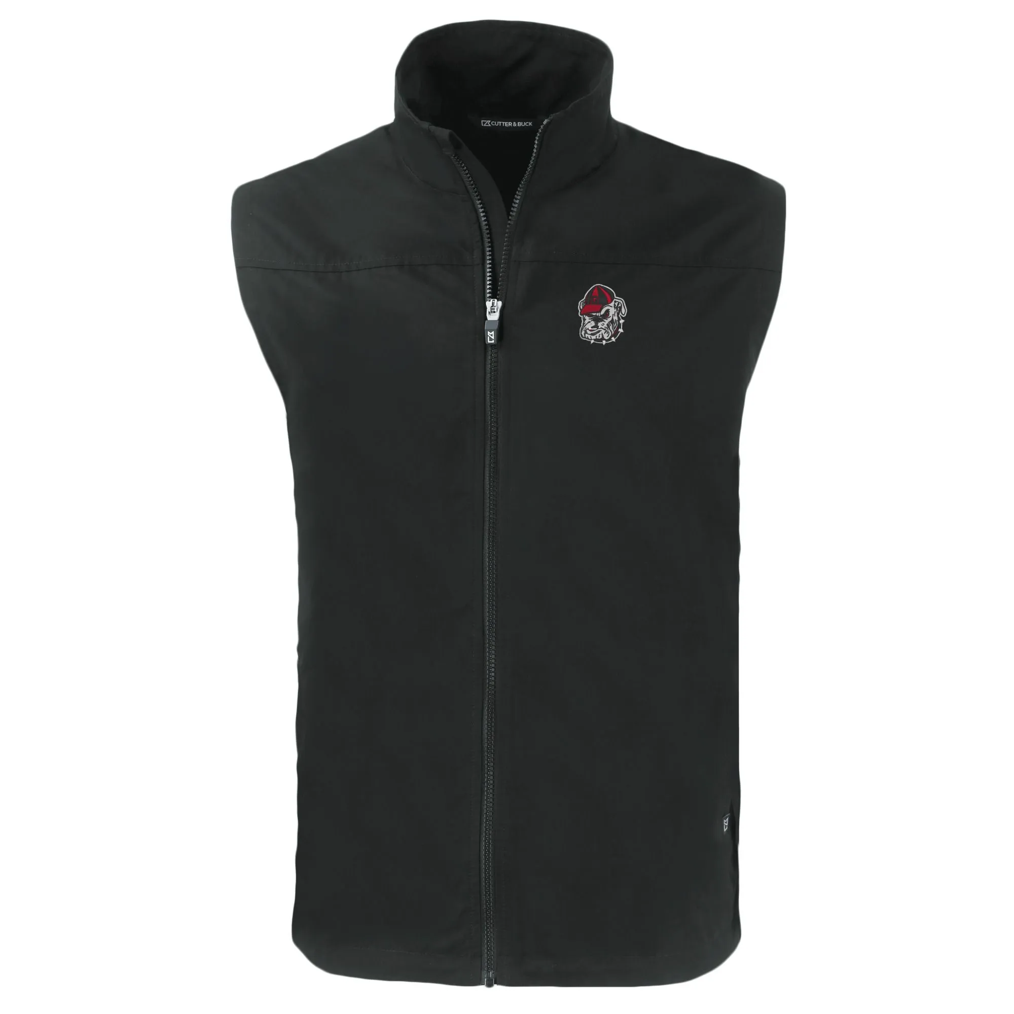 Men's Cutter & Buck  Black Georgia Bulldogs Charter Eco Recycled Full-Zip Vest