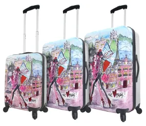 Mia Toro Izak Paris 3-Piece Luggage Set 