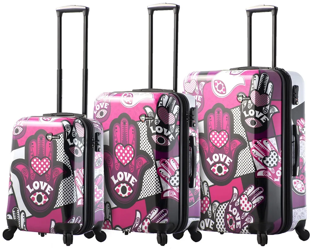 Mia Toro Limited Edition Hamsa Love 3-Piece Luggage Set 