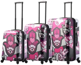 Mia Toro Limited Edition Hamsa Love 3-Piece Luggage Set 