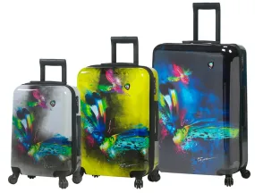 Mia Toro Prado Butterfly Kiss 3-Piece Luggage Set 