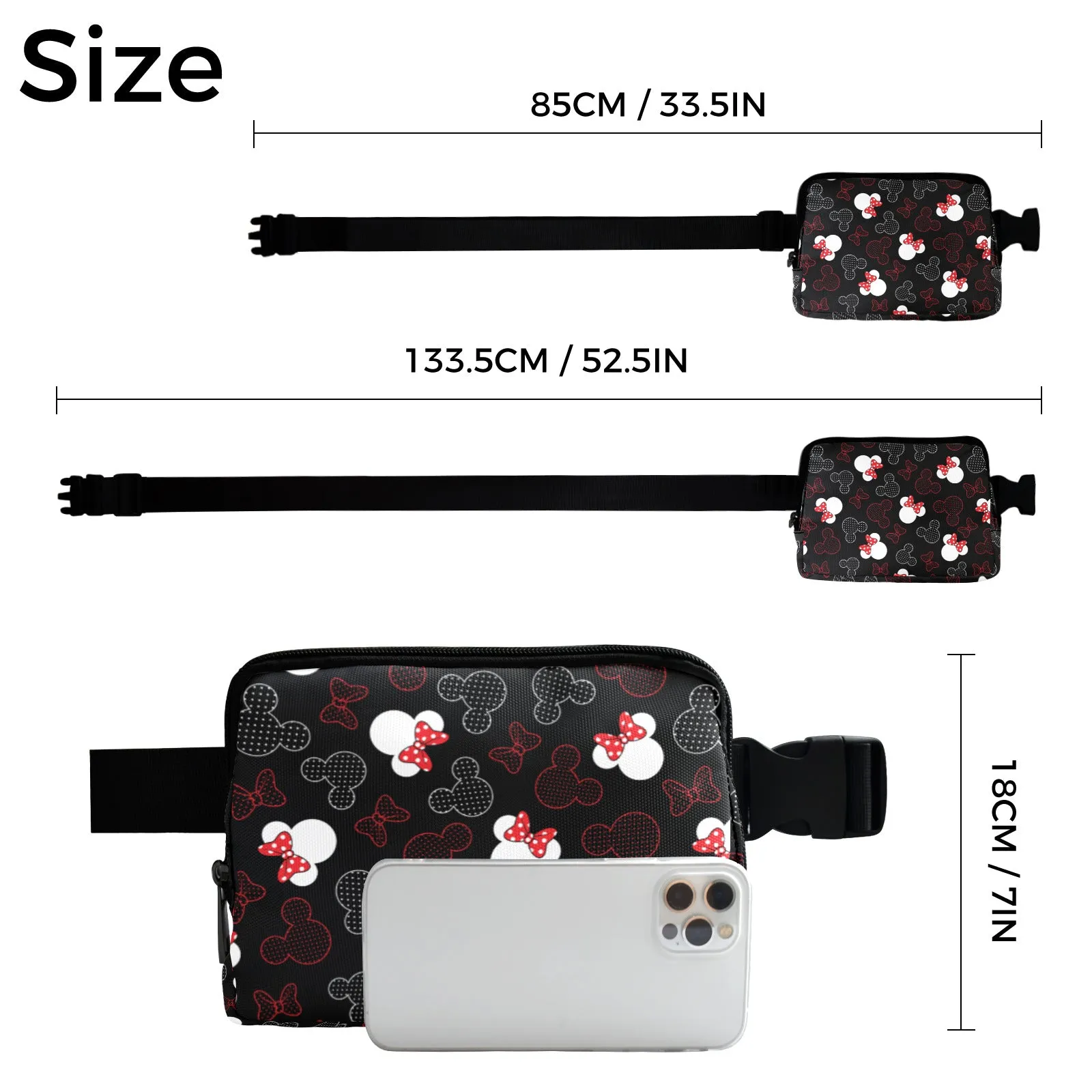 Mickey And Minnie Dots Belt Bag