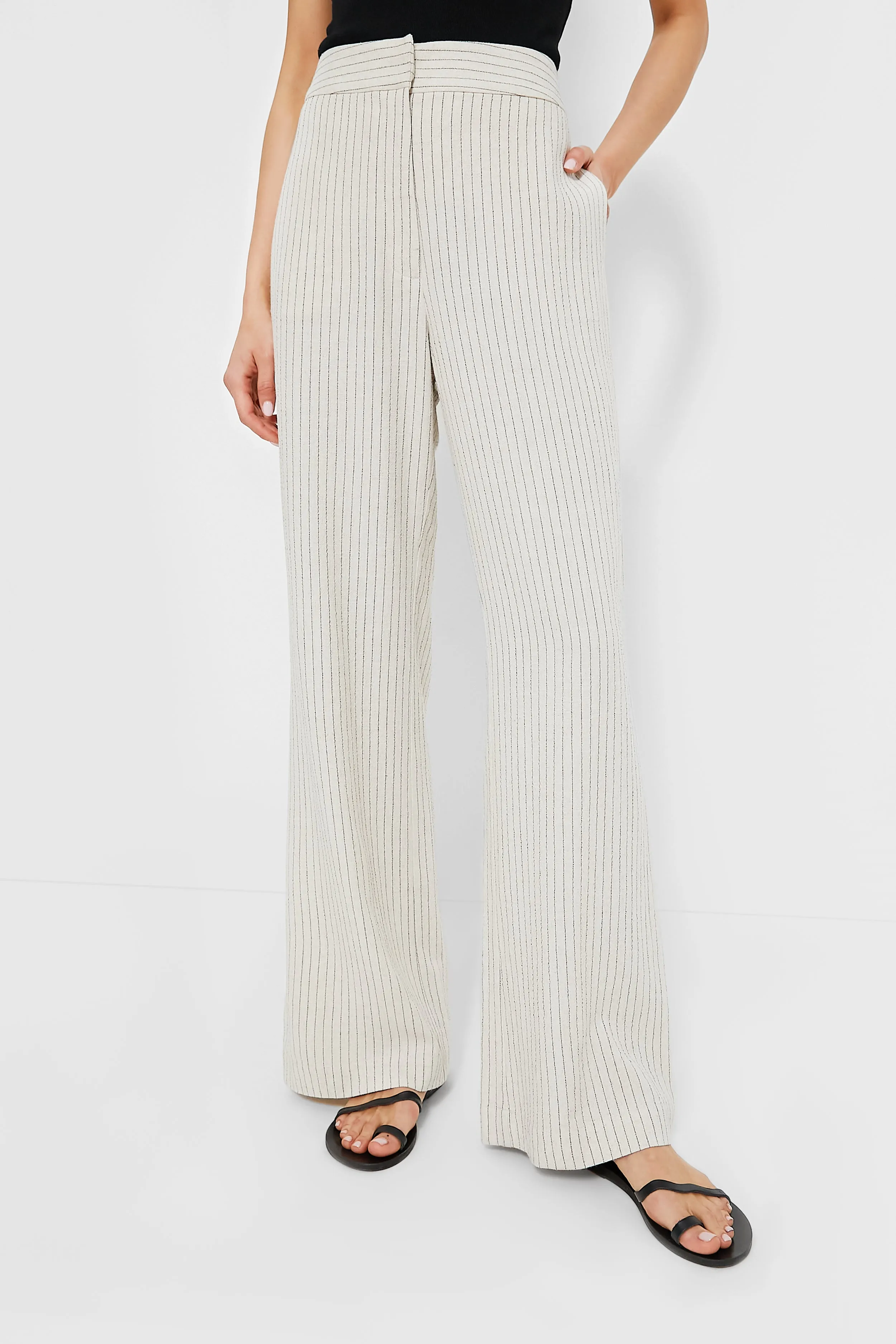 Natural Stripe Wide Leg Faris Pants