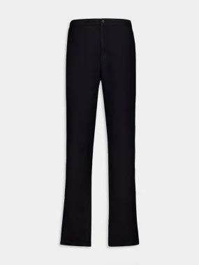 Navy Blue Linen Trousers