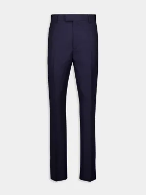 Navy Straight-Fit Trousers