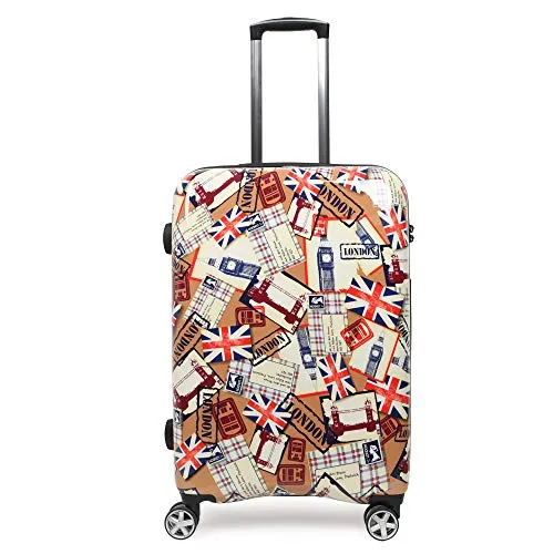 NEWCOM Luggage 20 Inch Hard Shell Spinner Wheels Printed National Flag Graffiti ABS +PC Build-In TSA Lock Lightweight Traveling 