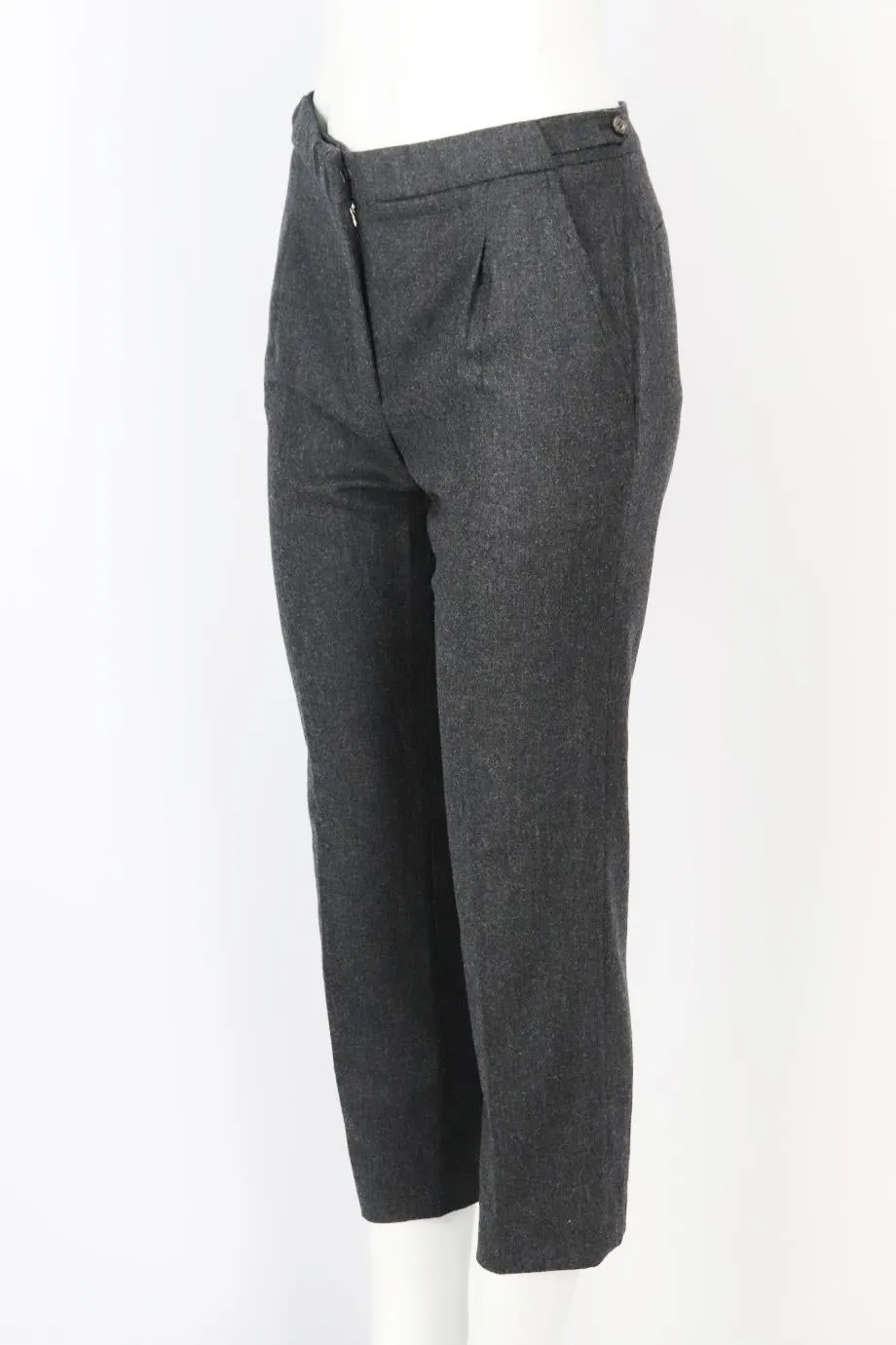 NINA RICCI WOOL AND CASHMERE BLEND STRAIGHT LEG PANTS FR 36 UK 8