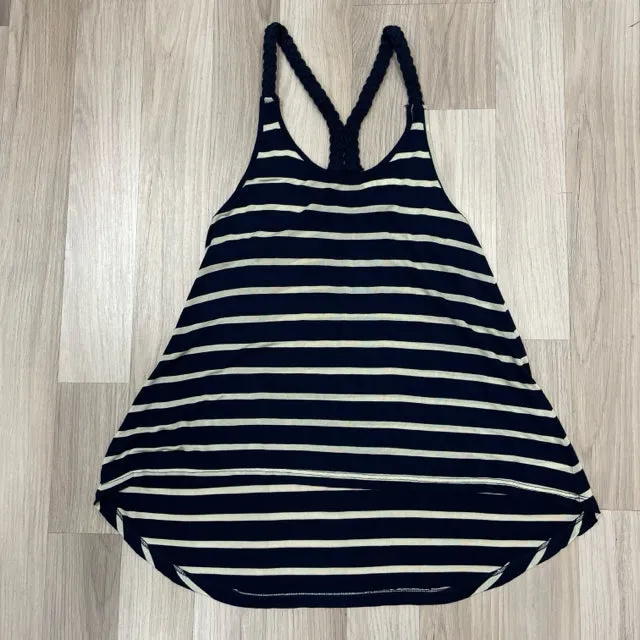 Ocean Drive Size M Women's Navy-White Stripe Racerback Sleeveless Top