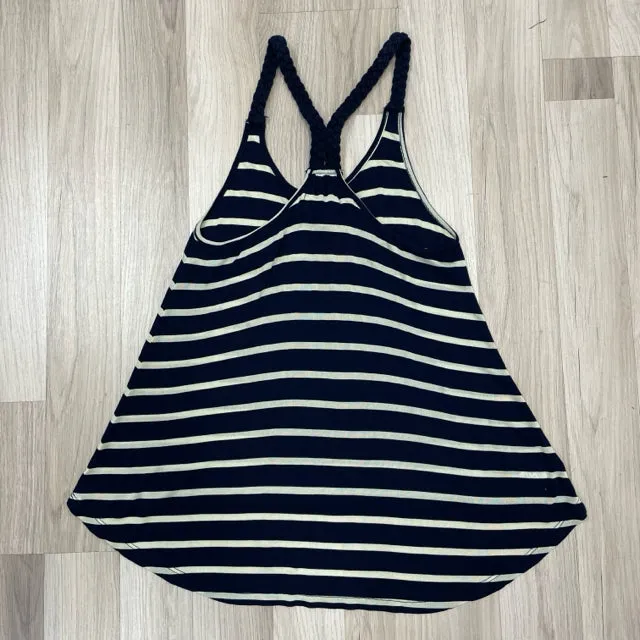 Ocean Drive Size M Women's Navy-White Stripe Racerback Sleeveless Top