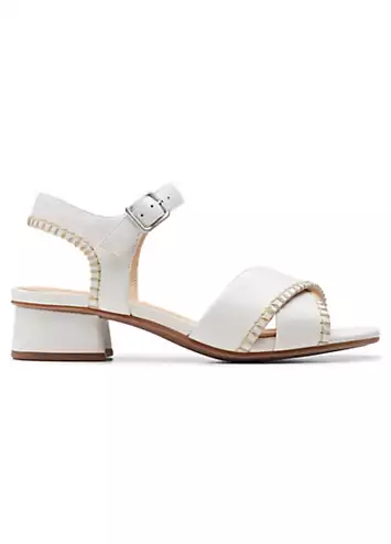 Off White Leather Serina35 Cross Sandals by Clarks | Look Again