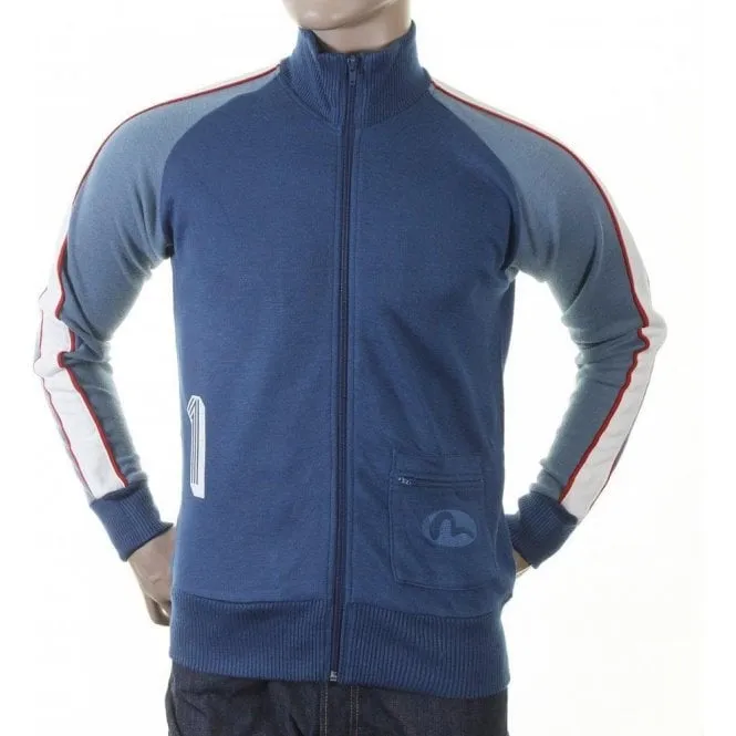 Original Ink Blue Collared Regular Fit Zipped Osaka Track Jacket