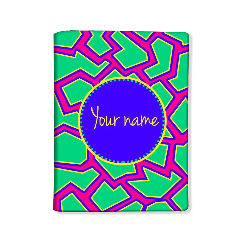 Personalised Passport Cover Travel Luggage Tag - Pink and Blue Line Pattern