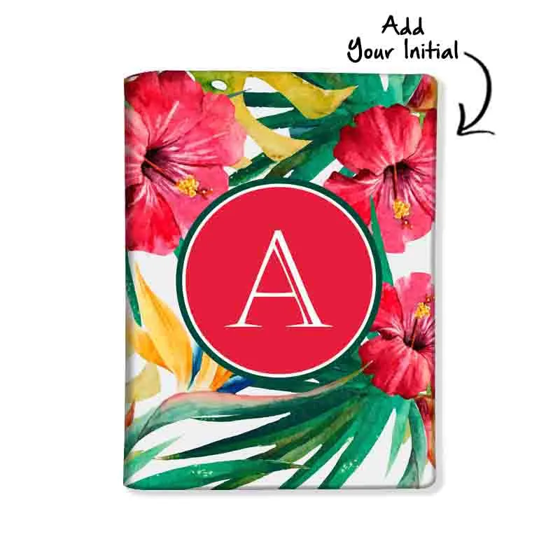 Personalized Passport Cover Luggage Tag Set - Hibiscus Flower