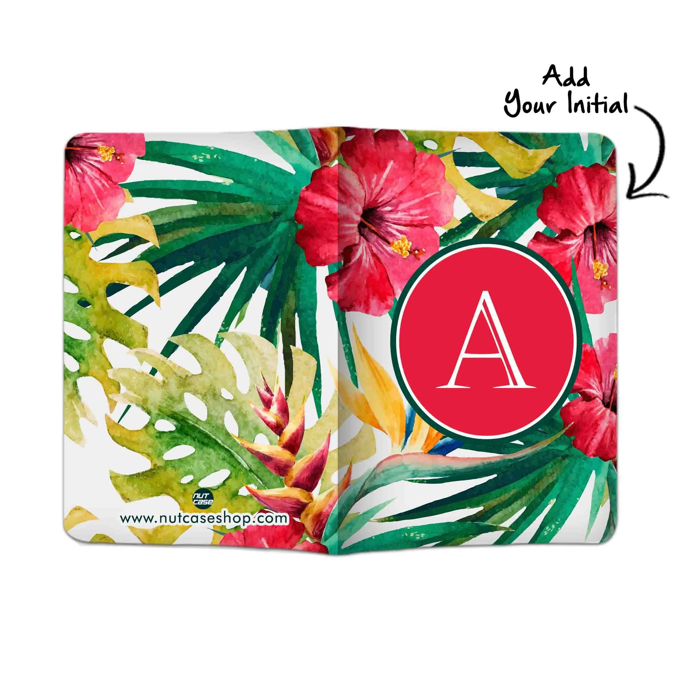 Personalized Passport Cover Luggage Tag Set - Hibiscus Flower