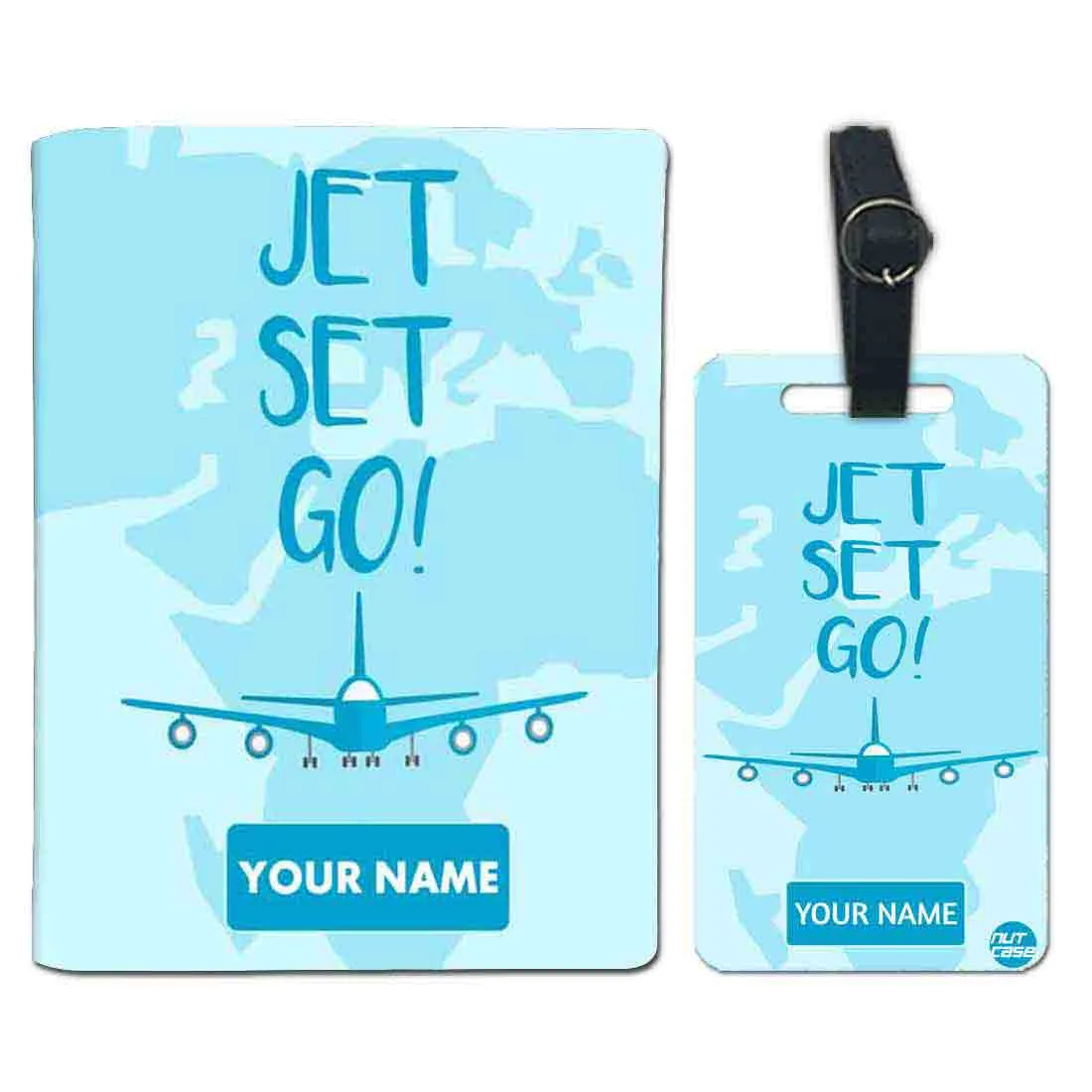 Personalized Passport Cover Luggage Tag Set - Jet Set Go