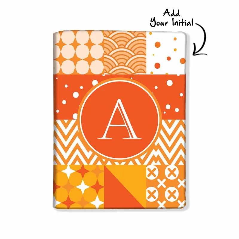 Personalized Passport Cover Travel Luggage Tag - Strips Pattern Orange