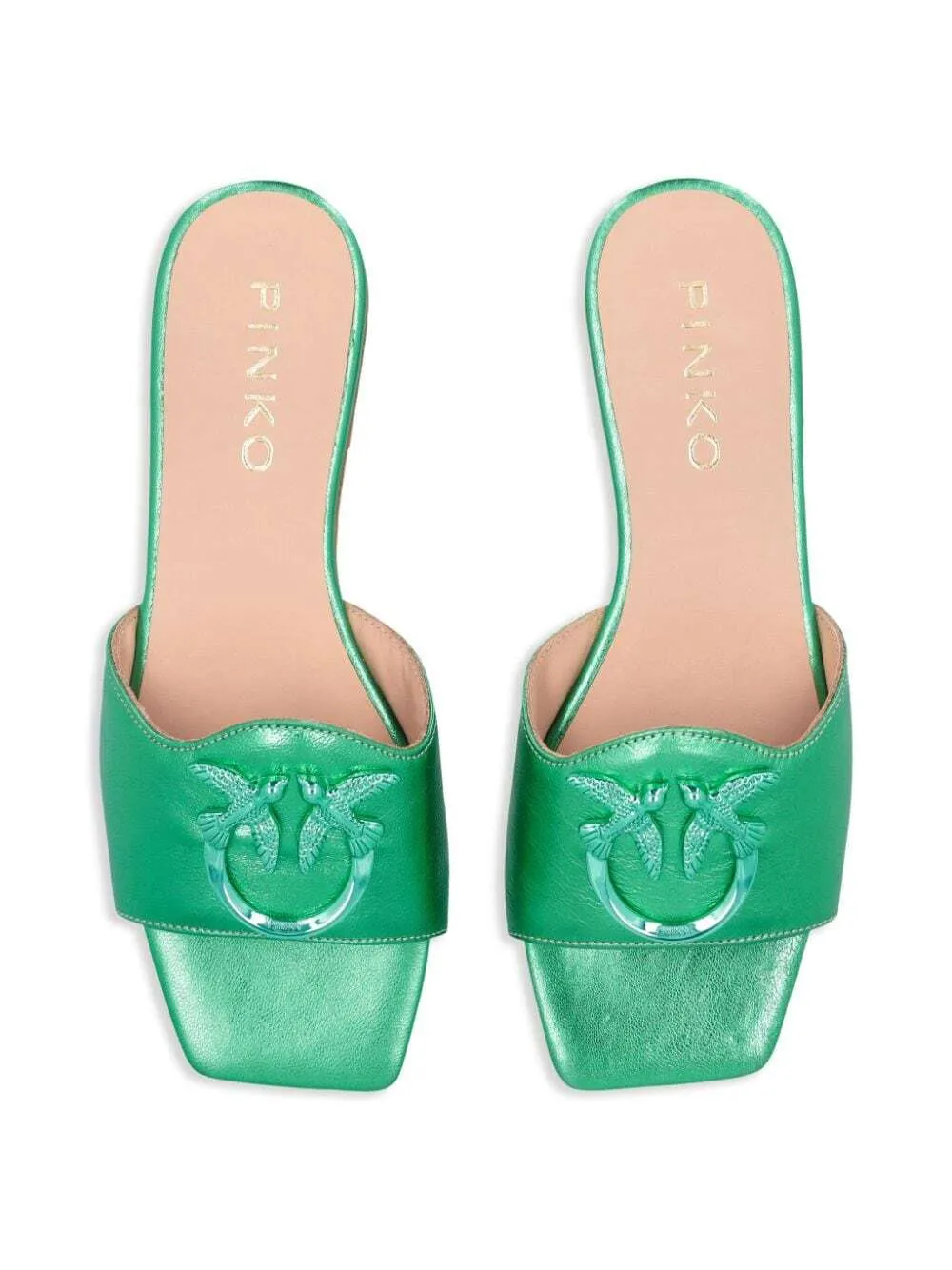 PINKO Marli 02 laminated-leather sandals - Green