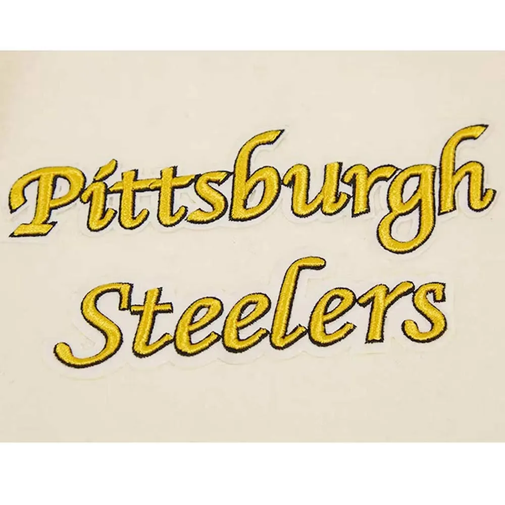 Pittsburgh Steelers Retro Classic Varsity Cream and Black Jacket