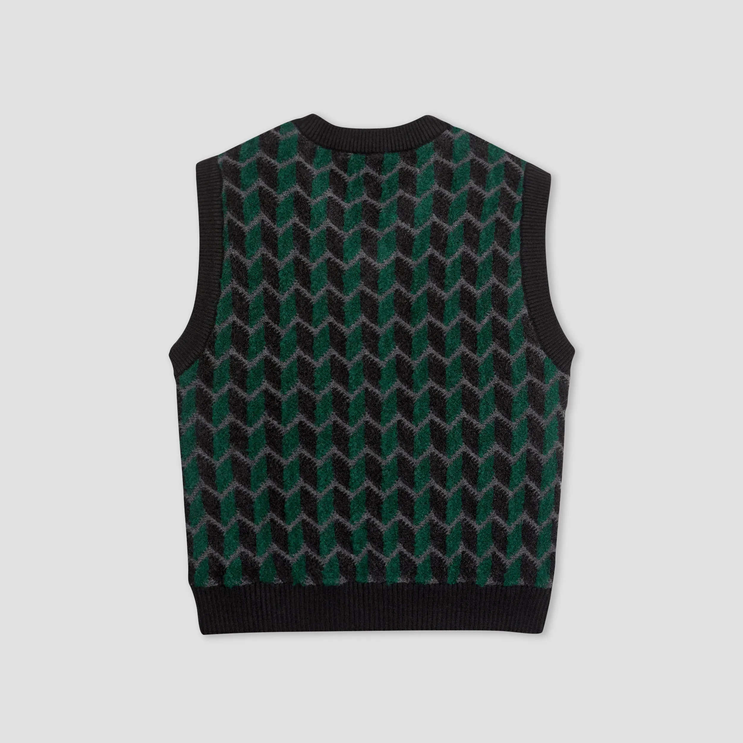 Polar Zig Zag Knit Vest Black / Dark Teal