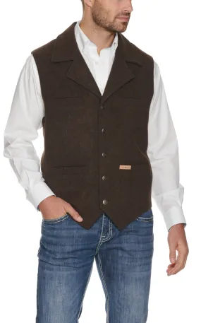 Powder River Men's Chocolate Brown Montana Wool Vest