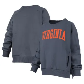 Pressbox Virginia Cavaliers Women's Charcoal Pocketed Raglan Pullover Sweatshirt