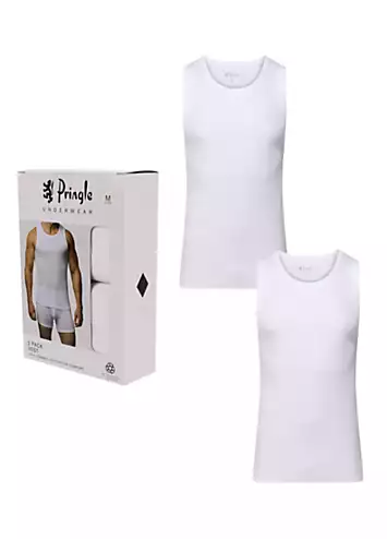 Pringle Men’s Pack of 2 White Vest | Grattan