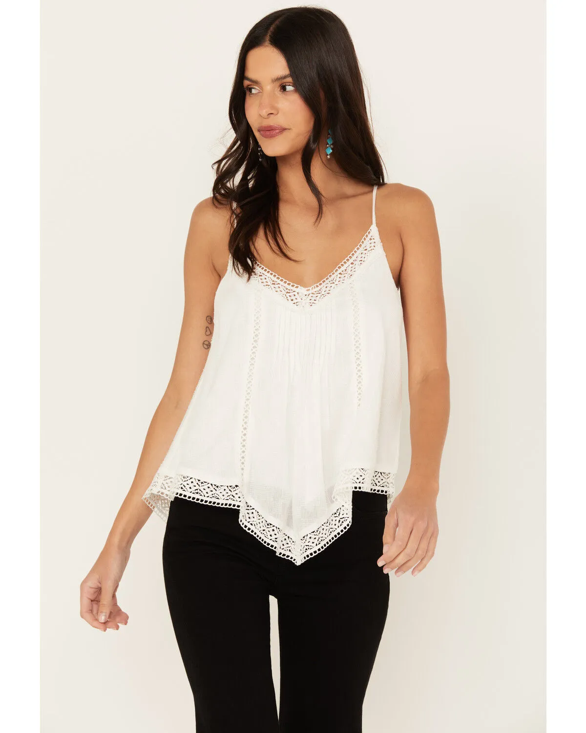 Product Name:  Miss Me Women's Handkerchief Hem Sleeveless Top