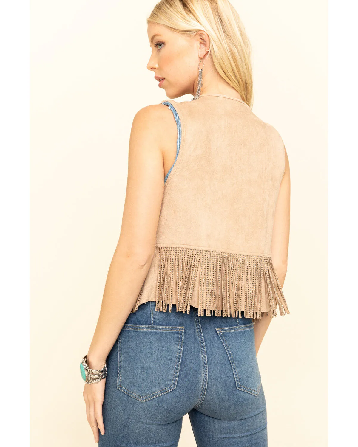 Product Name:  Vocal Women's Studded Fringe Suede Vest