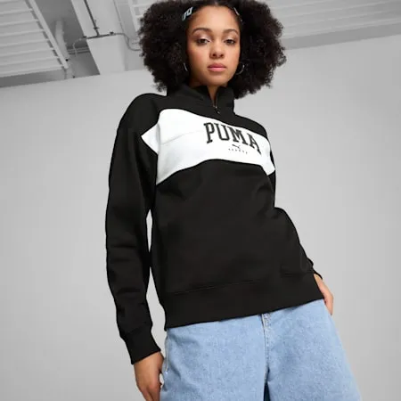 PUMA SQUAD Women's Quarter-Zip Hoodie | PUMA Black | PUMA Exclusion List | PUMA 