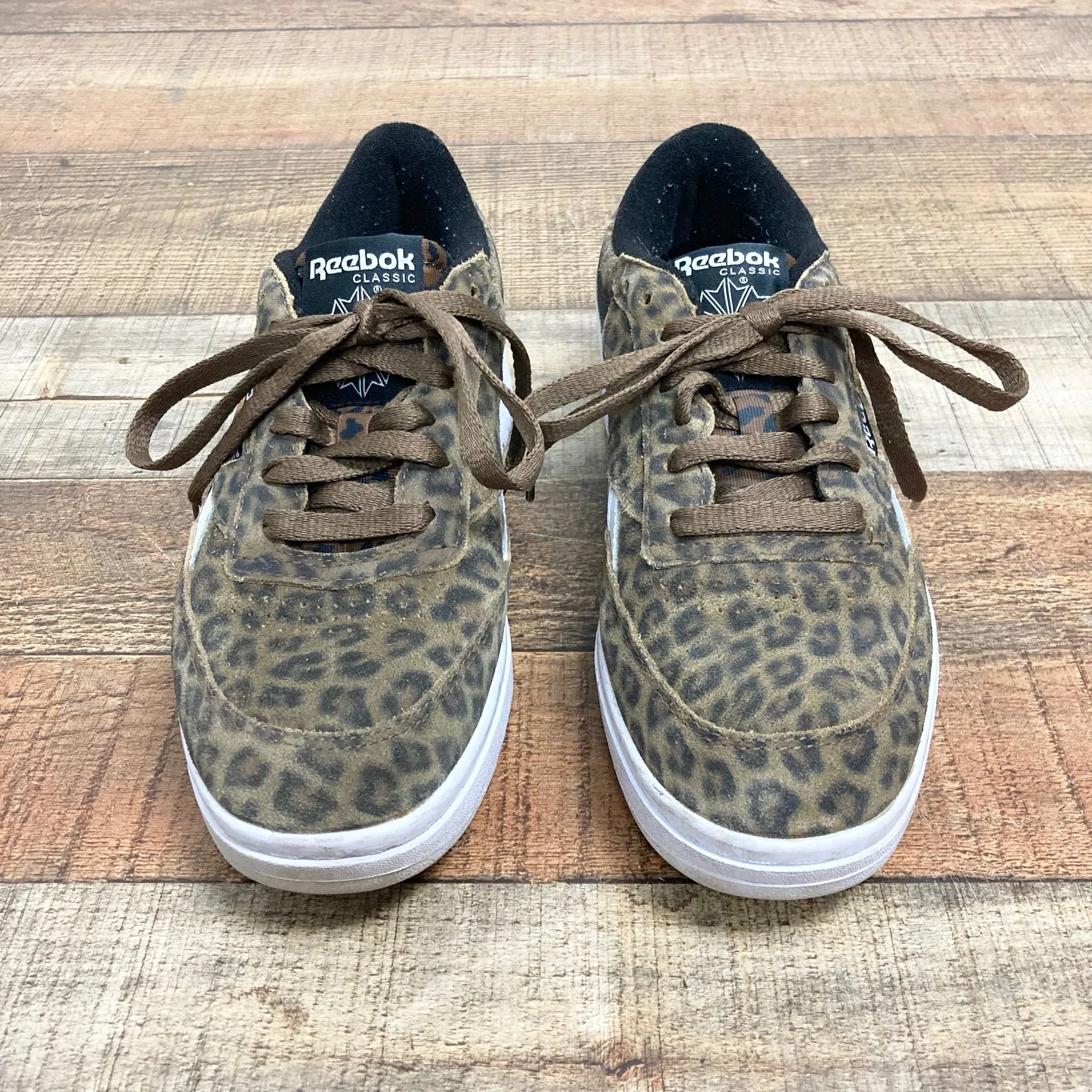 Reebok Animal Print Suede Platform Sneakers- Size 7.5