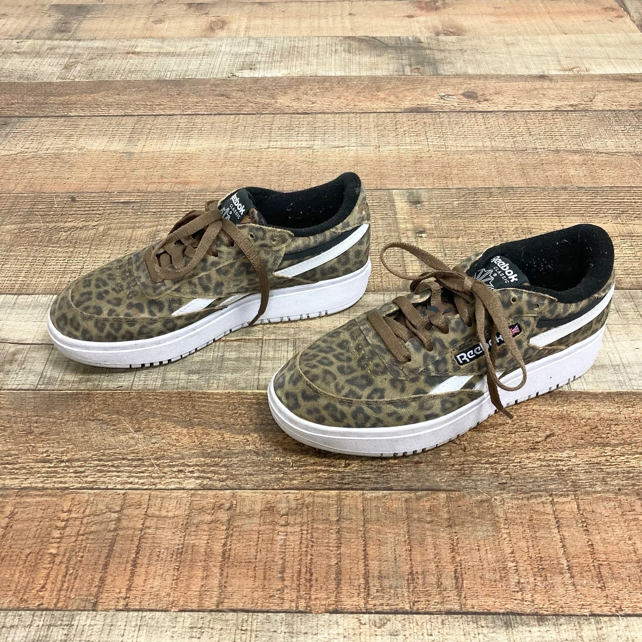 Reebok Animal Print Suede Platform Sneakers- Size 7.5