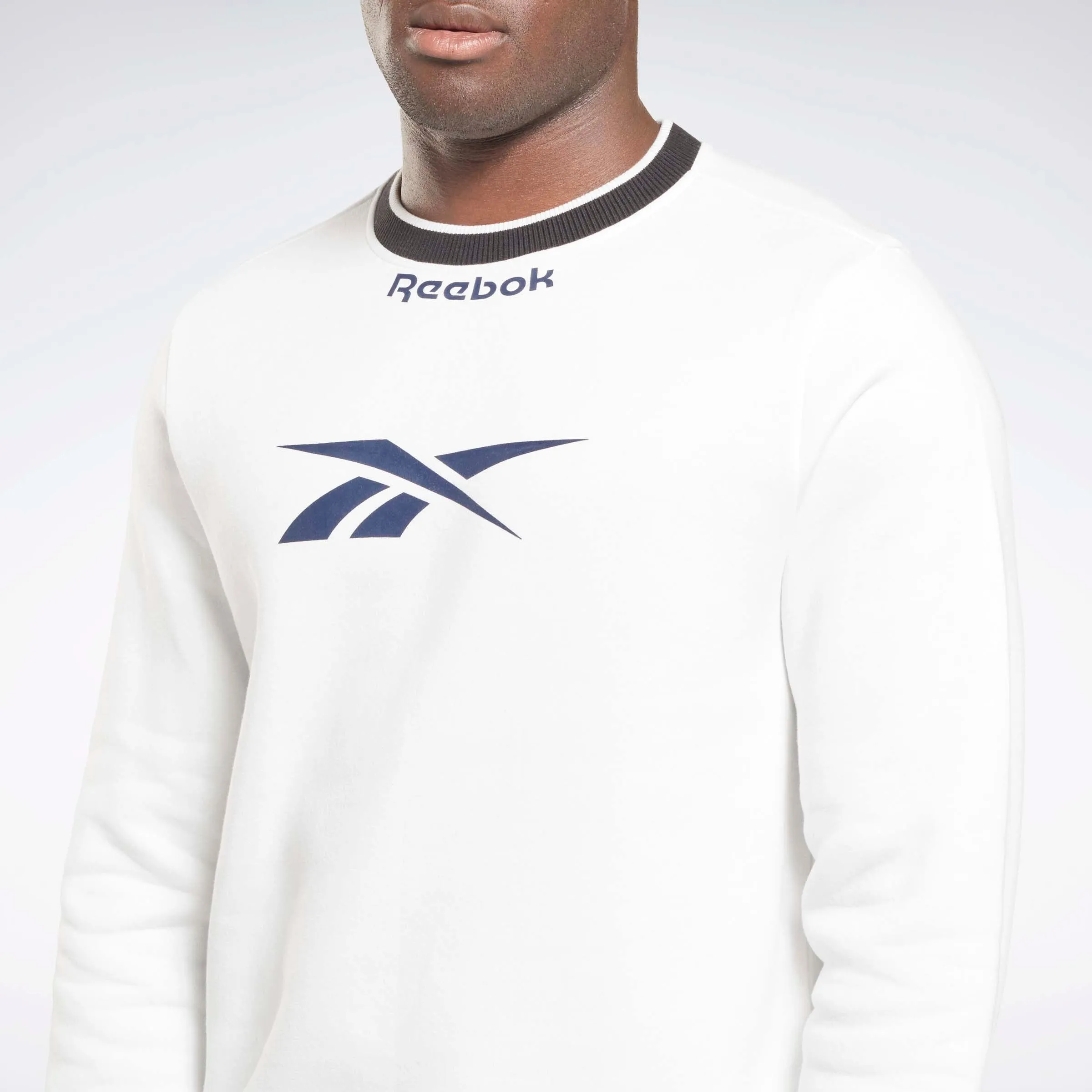 Reebok Identity Arch Logo Fleece Crew Sweatshirt White