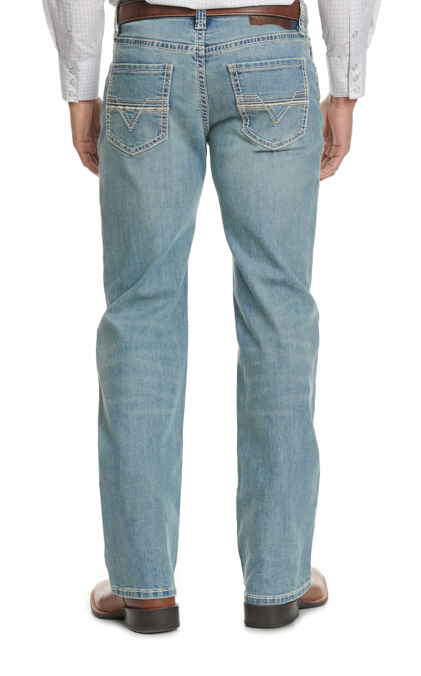 Rock & Roll Denim Men's Double Barrel Light Wash Straight Jeans