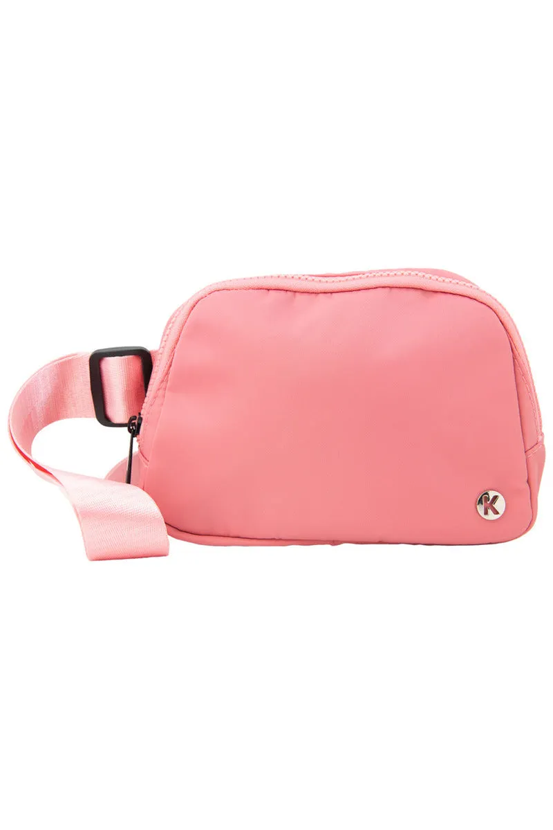 Rose Pink Solid Belt Bag