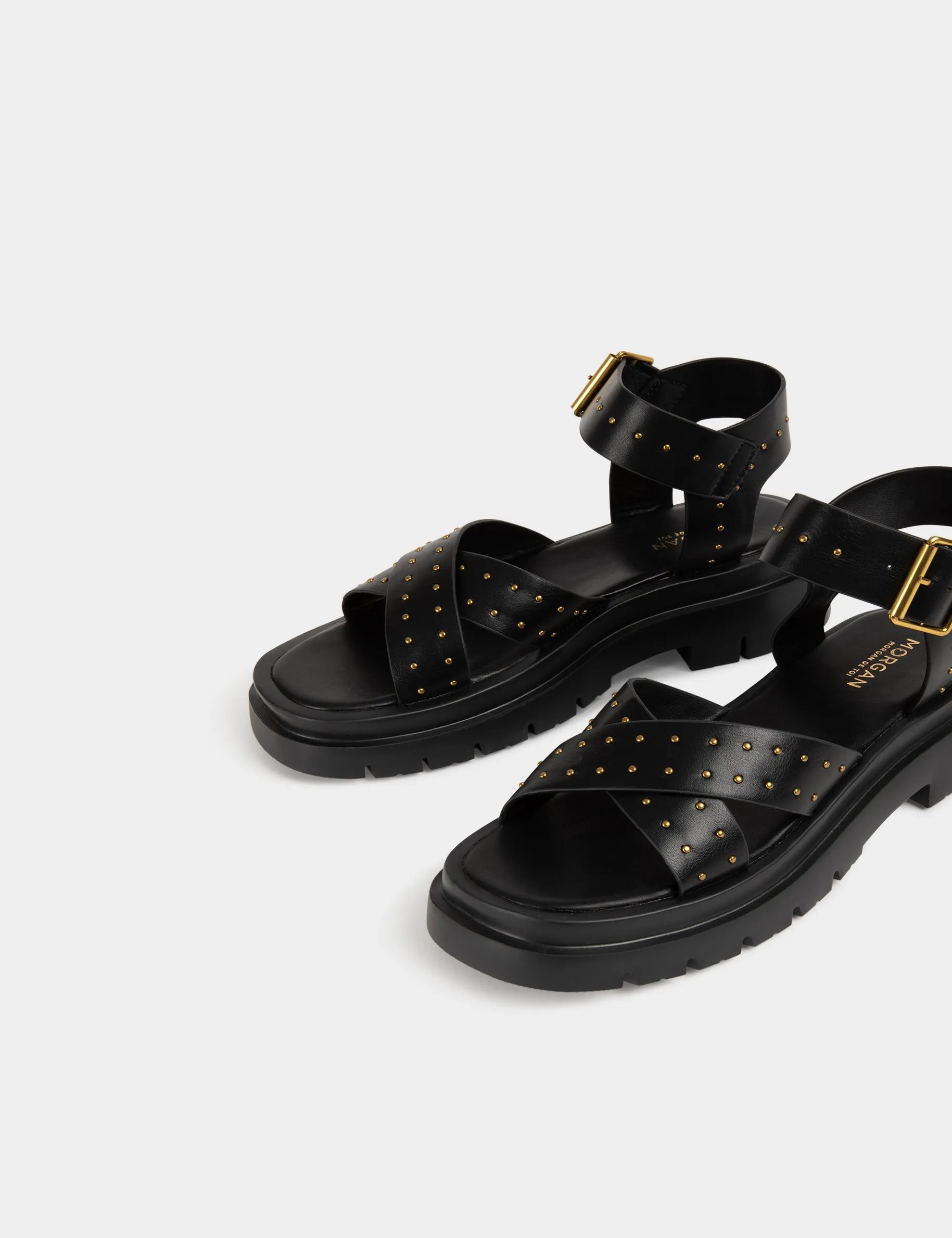 Sandals with studs black women