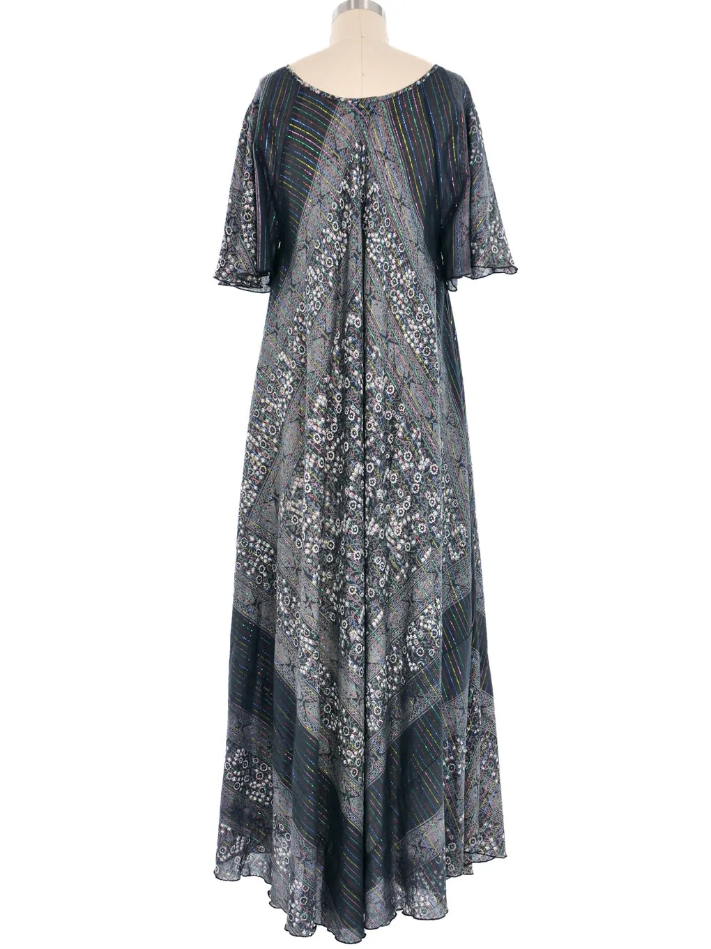 Scarf Print Cotton Caftan Dress