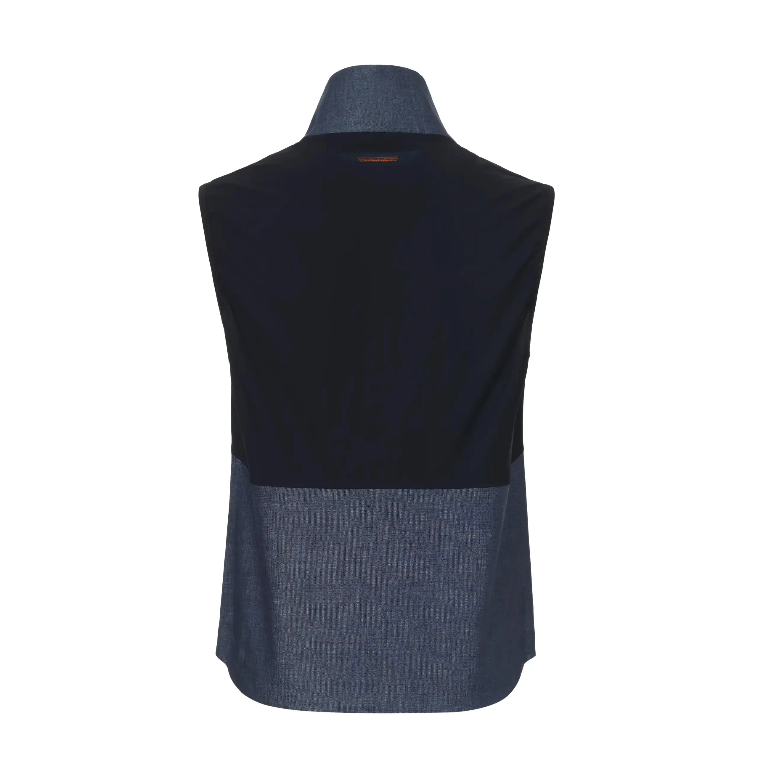  Sease V-8 3 Layers Linen Vest in Mid Blue