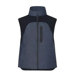  Sease V-8 3 Layers Linen Vest in Mid Blue