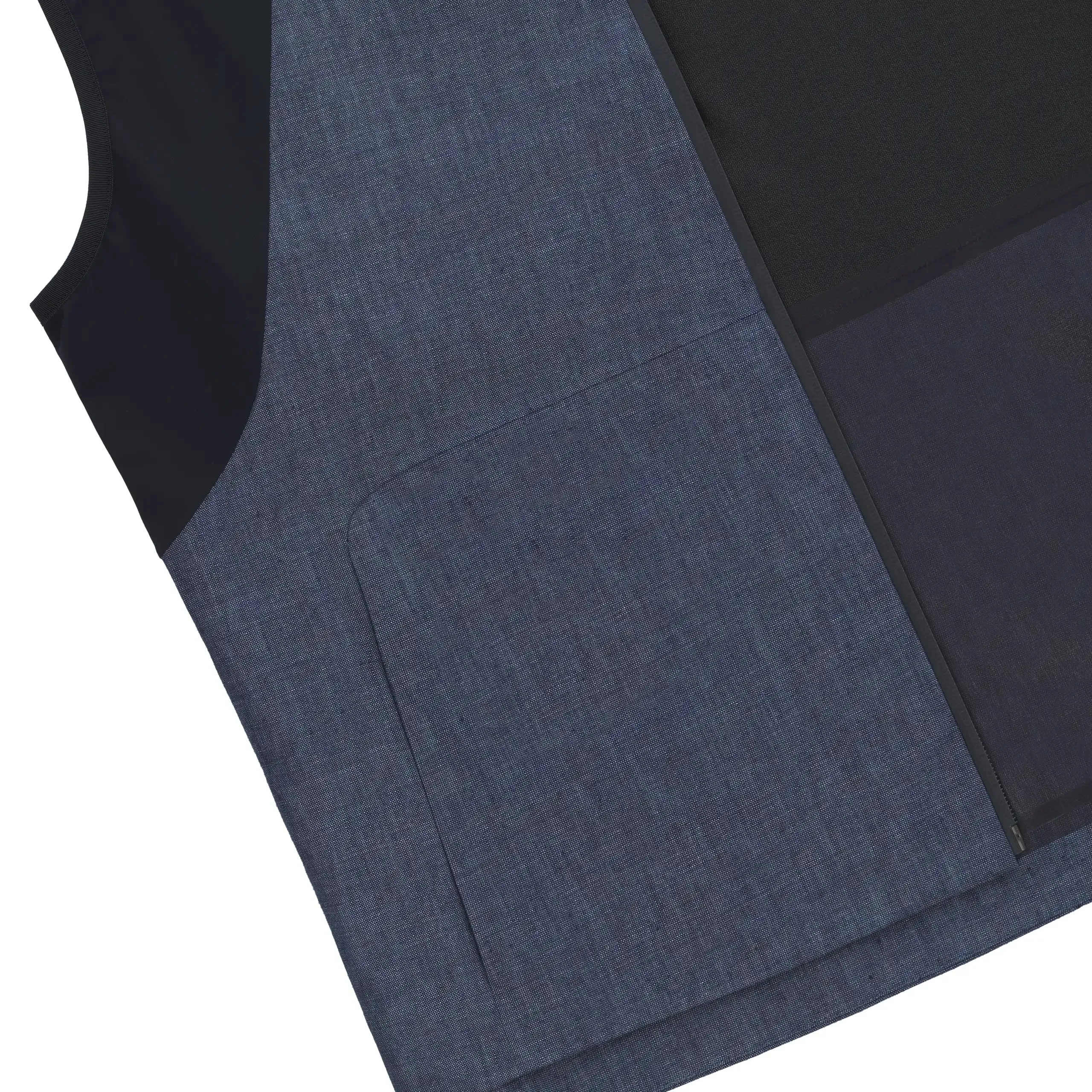  Sease V-8 3 Layers Linen Vest in Mid Blue