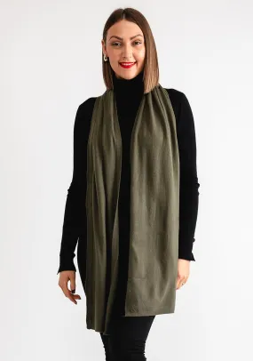 Serafina Collection Knit Scarf, Khaki Green