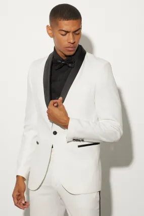 Skinny Single Breasted Tuxedo Suit Jacket