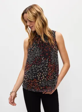 Sleeveless Floral Print Top