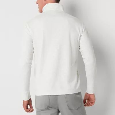 St. John's Bay Mens Mock Neck Long Sleeve Quarter-Zip Pullover