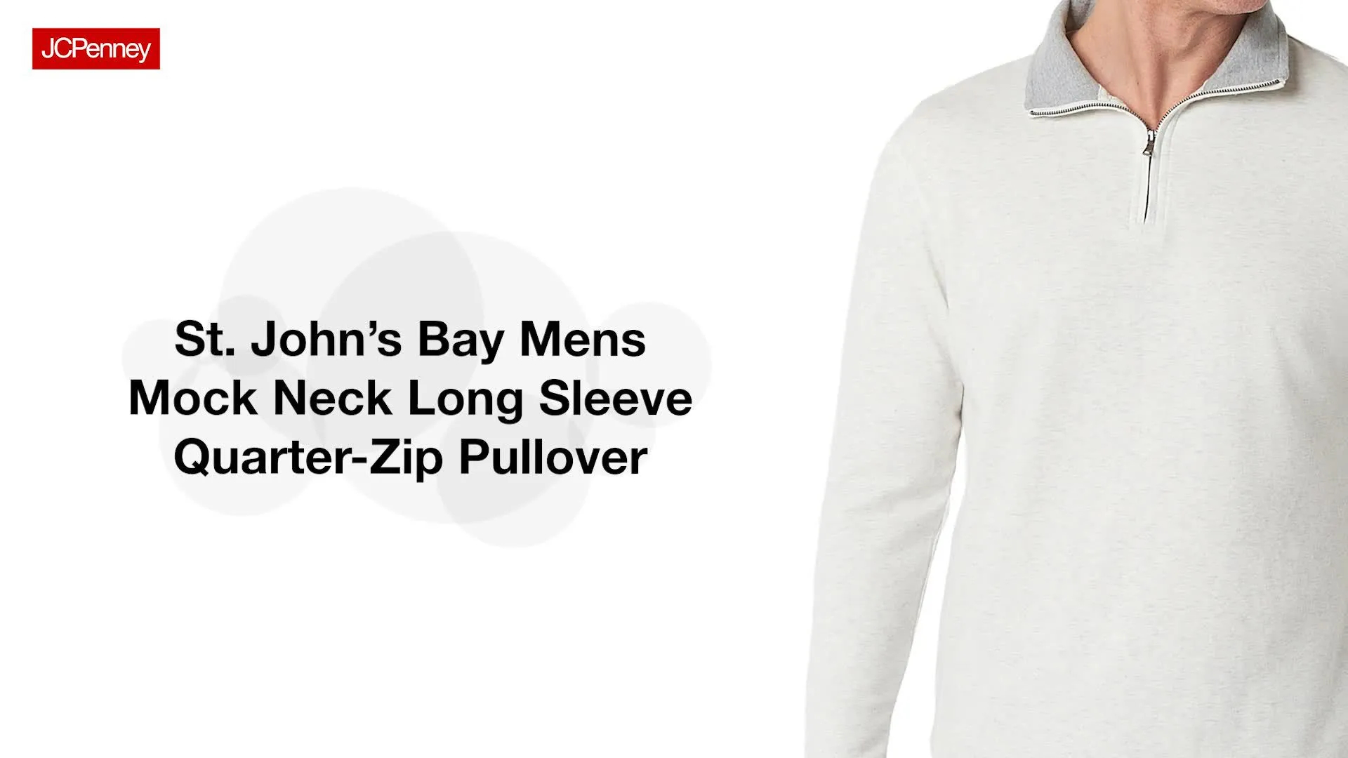 St. John's Bay Mens Mock Neck Long Sleeve Quarter-Zip Pullover